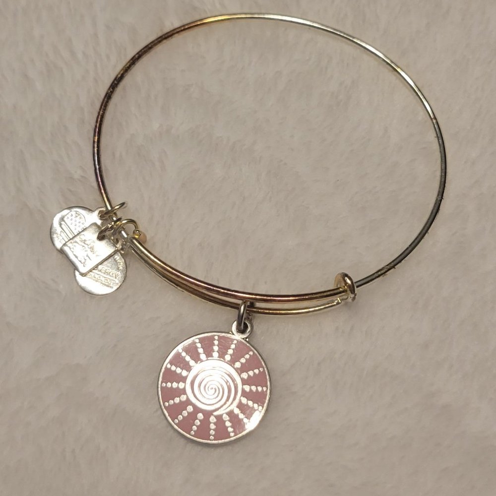 Alex and Ani Sun Spiral Epoxy Bangle Bracelet Adjustable Like New